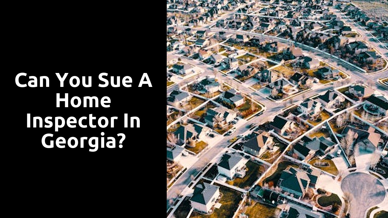 Can you sue a home inspector in Georgia?